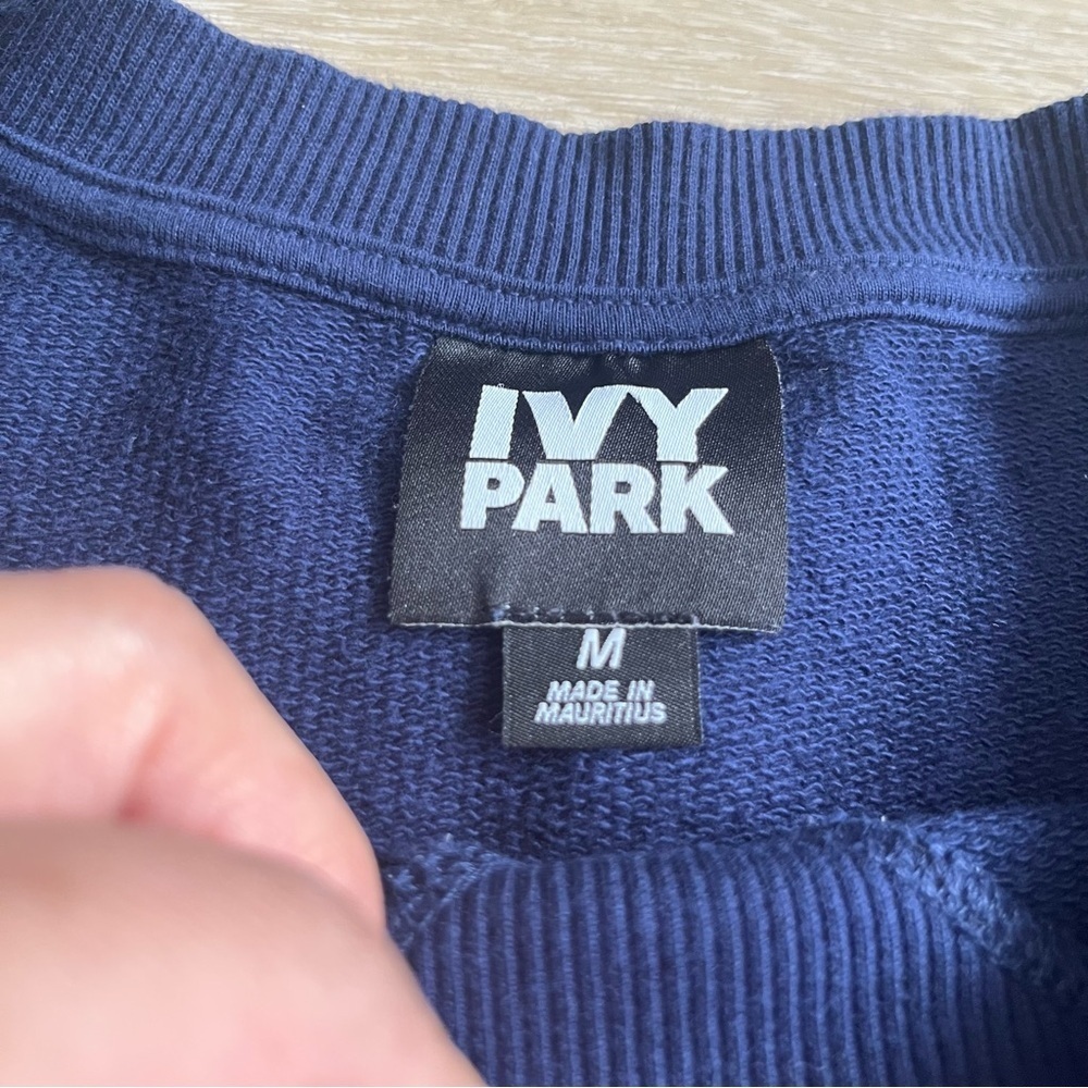 Ivy Park navy Blue logo crew neck sweatshirt SZ M - Picture 2 of 8